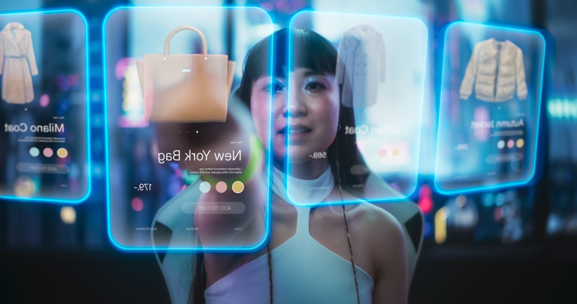 Shopper using technology to search for different fashion products